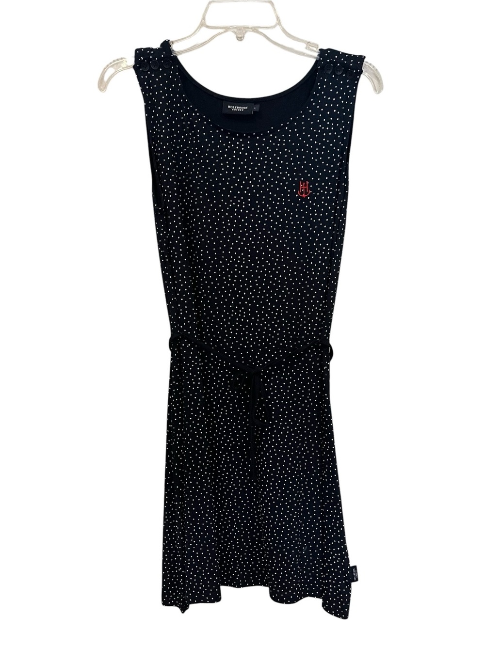 Holebrook Sweden Polka Dot Sleeveless fit and flare dress with Belt size large